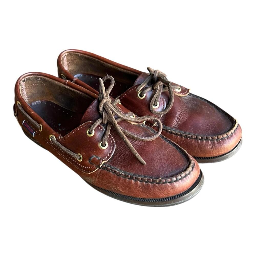 Sebago Schooner Brown Oiled Waxy Deck Shoes Women’s Size 7 Preppy Outdoor